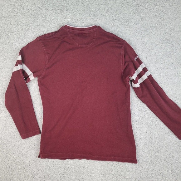 Chaps Ralph Lauren T-Shirt Men's Large Red Burgundy V Neck Long Sleeve Pullover - Picture 5 of 10